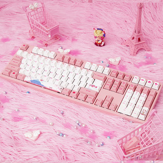 Akko 艾酷 3108 V2 东京富士山樱花 108键 有线机械键盘 粉色 Cherry茶轴 无光