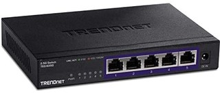 TRENDnet 5 端口非托管 2.5G 开关,5 x 2.5GBASE-T 端口,25Gbps 交换容量,向后兼容 10-100-1000Mbps 设备,无风扇,壁挂式,黑色,TEG-S350