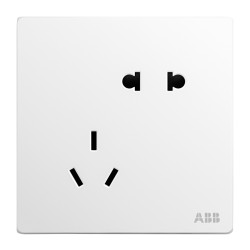 ABB 轩致雅典白 10A五孔插座