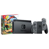 Nintendo 任天堂 Switch 国行续航增强版 灰色游戏主机+《健身环大冒险》体感游戏