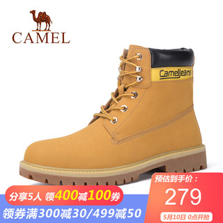 骆驼（CAMEL）男鞋 马丁靴男大黄靴踢不烂防滑秋耐磨沙漠高帮雪地鞋 黄色 38