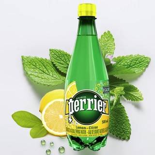 perrier 巴黎水 充气天然矿泉水 柠檬味 500ml*6瓶