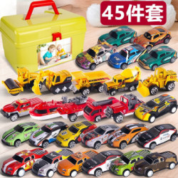 BEI JESS 贝杰斯 回力合金车45件玩具套装(26车+路标+地图+收纳箱)