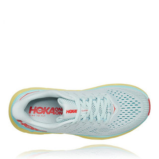 HOKA ONE ONE 克利夫顿系列 Clifton 7 女子跑鞋 1110509-MMHC 晨雾灰/珊瑚红 38 宽楦版