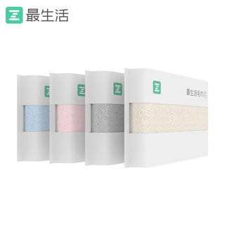 Z towel 最生活 最生活（a-life）新疆长绒棉毛巾 全棉加厚不掉毛洗脸巾 纯棉强吸水易干情侣家用洁面巾 4条装 米/灰/粉/蓝