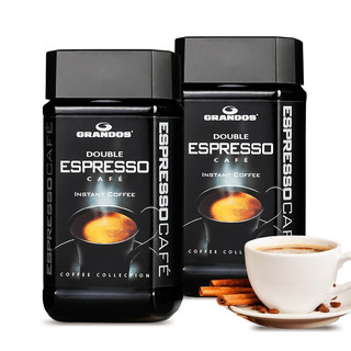 GRANDOS 格兰特  纯黑速溶咖啡100g*2瓶 巴西原装进口