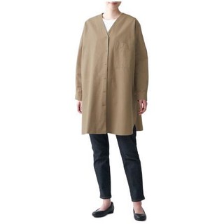 MUJI 无印良品 女士长袖衬衫 BCM25A1S 深咖啡色 ONE SIZE