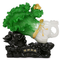 吉善堂 如意玉白菜摆件 中号 24*14.5*22.5cm