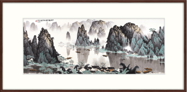 橙舍 白雪石《千峰竞秀》60cm*120cm 装饰画 宣纸 办公室大气玄关挂画