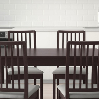 IKEA 宜家 EKEDALEN 伊克多兰  一桌四椅组合套装 深褐色