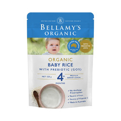 BELLAMY'S 贝拉米 婴儿GOS益生元高铁米粉 有机大米米糊125g/袋 辅食