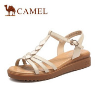 CAMEL/骆驼 A125046301 女款波西米亚坡跟凉鞋