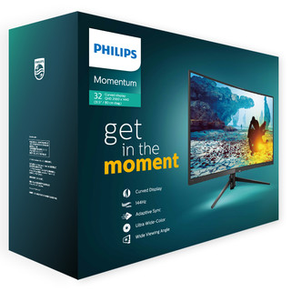 PHILIPS 飞利浦 猛腾系列 325M7C 31.5 英寸 VA 曲面 FreeSync 显示器(2560×1440、144Hz、122.64%sRGB）