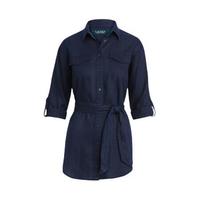 拉夫劳伦RALPH LAUREN 拉尔夫·劳伦 女士长袖衬衫 WMLRSHTS6820122 海军蓝 XXS