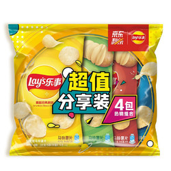 Lay's 乐事 薯片 分享装（原味+黄瓜味+烧烤味+红烩味）70g*4包