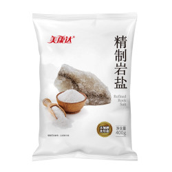 桔子树美康达精制岩盐未加碘食盐食用盐400g7袋