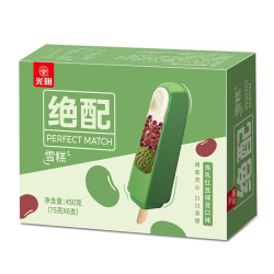 Bright 光明 绝配炼乳红豆绿豆口味冰淇淋 75g*6支*4件+光明 仙居一枝杨梅棒冰 70g*5支