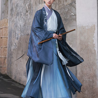 重回汉唐 雷令宋制汉服男直领大襟短衫裙原创正品设计中国风春秋款