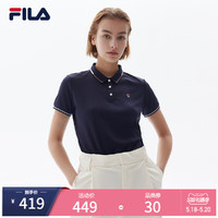 FILA 斐乐  FILA斐乐官方女子POLO衫2021年夏季新款轻商务时尚女子POLO衫短袖