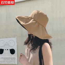  遮阳帽子女夏季黑胶防紫外线防晒帽
