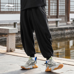 LI-NING 李宁 李宁X成龙功夫系列卫裤男士2021春夏新款宽松裤子收口运动长裤