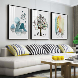 Lange 朗格 北欧壁画三联组合沙发背景墙客厅装饰画现代简约餐厅简欧挂画油画