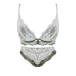 Glambody MAGIC NATURAL LINE Glambody乳胶内衣女小胸聚拢显大调整型收副乳防下垂厚胸罩上托无钢圈文胸套装682181 绿色 75B