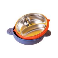 Beeshum W82 儿童飞碟碗盘 500ml+316不锈钢短柄叉勺+叉勺收纳盒