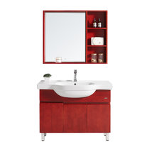  箭牌 ARROW AEM10L352B-A 新中式浴室柜组合 酸枝红 90cm 含龙头配件