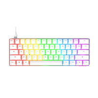 带带 STK61 61键 蓝牙双模无线机械键盘 布丁键帽 白色 国产青轴 混光