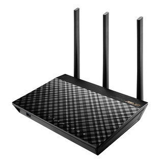 ASUS 华硕 RT-AC66U B1 双频1750M 千兆无线家用路由器 Wi-Fi 5 单个装 黑色