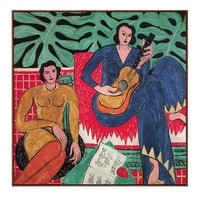 艺术家的礼物 马蒂斯名作复刻版画-抱吉他的女孩 小号柚木框 60x60cm