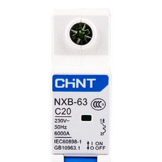 CHNT 正泰 NXB-63-1P-C20 家用空气开关 20A