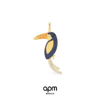APM Monaco 热带大嘴鸟彩色项链坠子 个性设计感挂坠单坠925银
