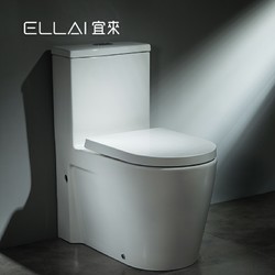 ELLAI 宜来 宜来卫浴陶瓷马桶家用抽水虹吸式坐厕连体普通坐便器节水静音协奏