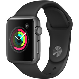 Apple 苹果 Sport Series 1 智能手表 38mm 深空灰色铝金属表壳 黑色运动型表带