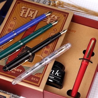 PILOT 百乐 钢笔 FP-78G+ 红色 F尖 复古礼盒