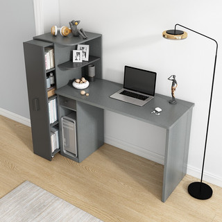 苏菲洛克书桌家用书桌书柜组合现代简约电脑桌储物书柜推拉书柜写字桌 书桌+椅子