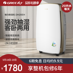 GREE 格力 除湿机家用抽湿机静音除湿机dh20eh干燥机吸湿器一机多用