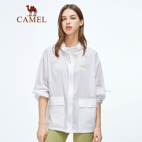 CAMEL 骆驼 女装防晒衣2021夏季潮流皮肤衣落肩防泼水外套帅气个性风衣 W1BG49212 白色S