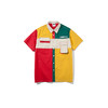 REDCHARCOAL 红色木炭 男女款撞色短袖衬衫 5RC19203265 红黄绿三色拼接 S