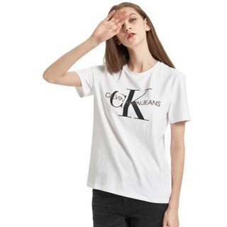 Calvin Klein 卡尔文·克莱 女士圆领短袖T恤 J215219 YAF 白色 M