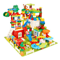 OMKHE 城堡积木玩具 礼盒装-225大颗粒城堡+100颗粒滑道+2大底板