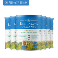 88VIP：BELLAMY'S 贝拉米 有机婴幼儿成长配方奶粉 3段 900g 6罐
