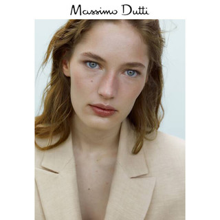 Massimo Dutti女装 亚麻双排扣女士西装外套 06044940710