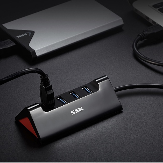 SSK 飚王 SHU835 USB3.0 扩展坞 四合一 1.5m 黑色
