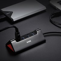 SSK 飚王 SHU835 USB3.0 扩展坞 四合一 1.5m 黑色