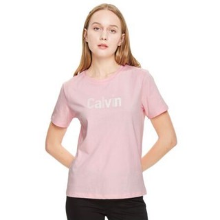 Calvin Klein Jeans 卡尔文·克莱恩牛仔 女士圆领短袖T恤 J213205 TIR 粉色 S