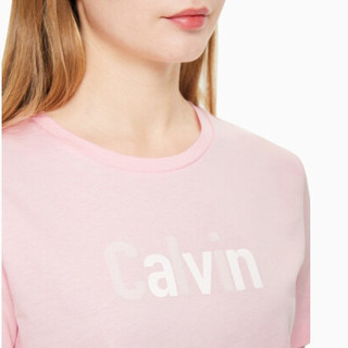 Calvin Klein Jeans 卡尔文·克莱恩牛仔 女士圆领短袖T恤 J213205 TIR 粉色 S