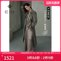 EIN/言 刘诗诗同款×EIN言法式复古风衣女文艺中长款外套2021春款新款